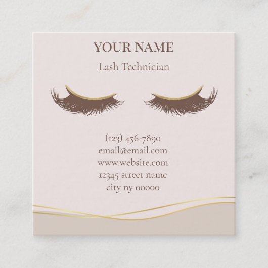 Elegant Lash Technician Appointment Card 予約カード (正面)