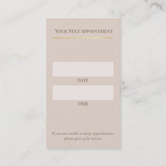Elegant Lash Technician Appointment Card 予約カード (裏面)