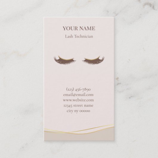 Elegant Lash Technician Appointment Card 予約カード (正面)