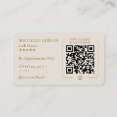 Elegant Lash Technician Makeup Artist Sand Beige 名刺 (裏面)