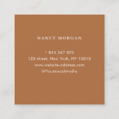 Elegant Lashes Photo Collage Terracotta  スクエア名刺 (裏面)