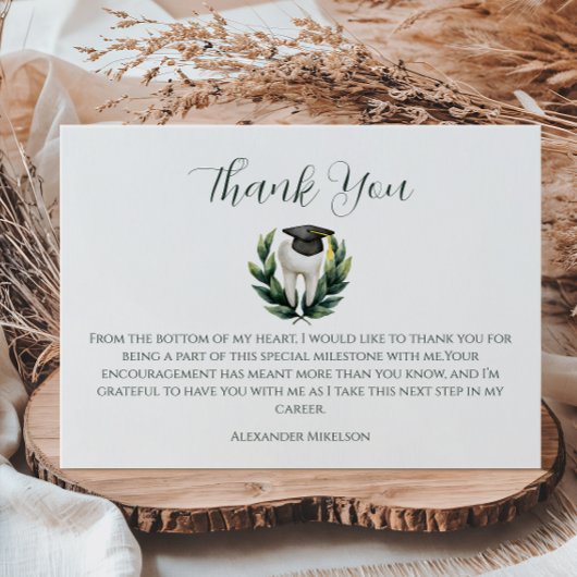 Elegant Laurel Dental Graduation サンキューカード