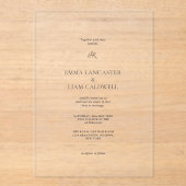 Elegant Laurel Leaf Minimalist Wedding アクリル招待状 (正面)