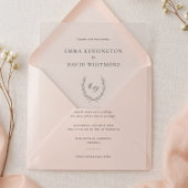 Elegant Laurel Wreath Minimalist Wedding アクリル招待状