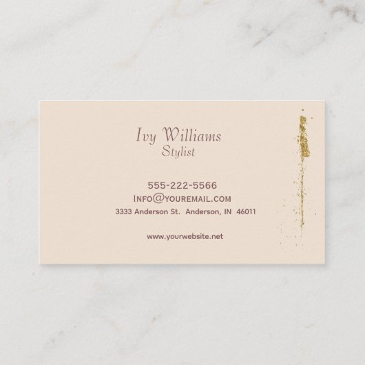 Elegant Lavender and Cream Minimalist  名刺 (裏面)