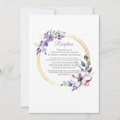 Elegant Lavender and Purple Watercolor Floral 招待状 (裏面)
