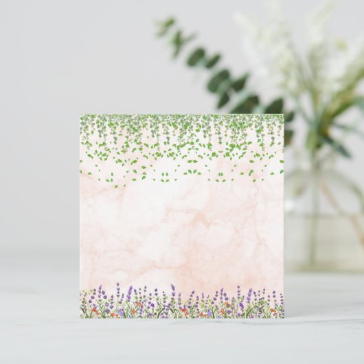 Elegant Lavender and Vine Blank Greeting Card with (スタンド正面)