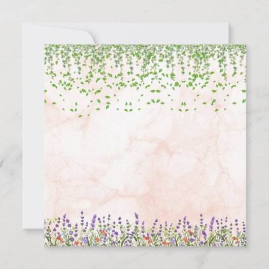 Elegant Lavender and Vine Blank Greeting Card with (正面)