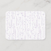 Elegant Lavender Baby Shower Diaper Raffle エンクロージャーカード (裏面)