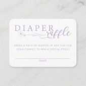 Elegant Lavender Baby Shower Diaper Raffle エンクロージャーカード (正面)
