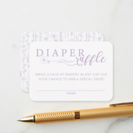 Elegant Lavender Baby Shower Diaper Raffle エンクロージャーカード