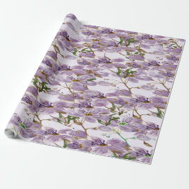 Elegant Lavender Bloom Wrapping Paper Roll ラッピングペーパー