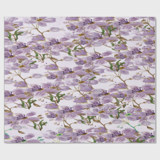 Elegant Lavender Bloom Wrapping Paper Roll ラッピングペーパー