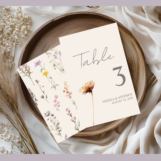 Elegant Lavender, Blush and Cream Wildflower Card 招待状