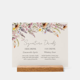 Elegant Lavender, Blush and Cream Wildflowers アクリルサイン