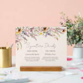 Elegant Lavender, Blush and Cream Wildflowers アクリルサイン (ウェディング)