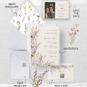 Elegant Lavender, Blush and Cream Wildflowers エンクロージャーカード