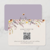 Elegant Lavender, Blush and Cream Wildflowers QR 出欠カード (正面/裏面)