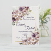 Elegant Lavender Blush Wedding Save The Date 招待状 (スタンド正面)
