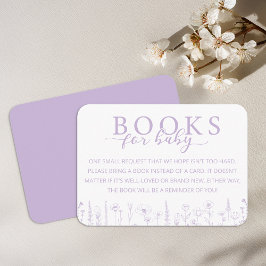 Elegant Lavender Books for Baby Card エンクロージャーカード