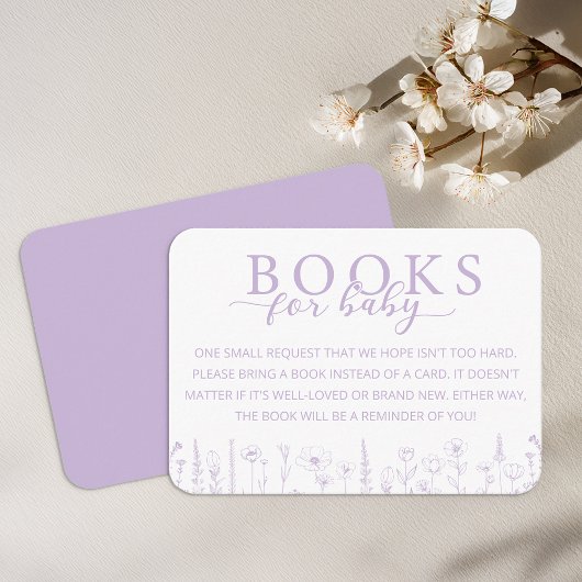 Elegant Lavender Books for Baby Card エンクロージャーカード