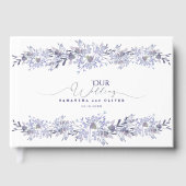 Elegant Lavender Botanical Wedding Guest Book ゲストブック (正面)
