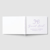 Elegant Lavender Bow Wedding ゲストブック (全面)
