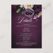 Elegant Lavender & Burgundy Floral Script Wedding エンクロージャーカード (正面)