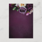 Elegant Lavender & Burgundy Floral Script Wedding エンクロージャーカード (裏面)