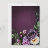 Elegant Lavender & Burgundy Floral Script Wedding 招待状 (裏面)