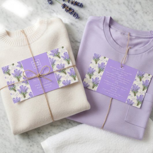 Elegant Lavender Care Instructions Card  名刺