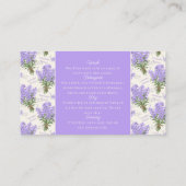Elegant Lavender Care Instructions Card  名刺 (裏面)