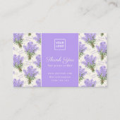Elegant Lavender Care Instructions Card  名刺 (正面)