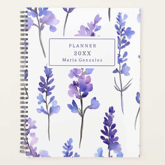 Elegant Lavender Floral 2026 Custom Planner プランナー手帳 (正面)