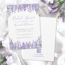 Elegant Lavender Floral Bridal Shower 招待状
