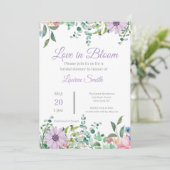 Elegant Lavender Floral Bridal Shower Invitation 招待状 (スタンド正面)
