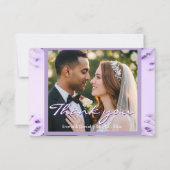 Elegant Lavender Floral Garden Wedding サンキューカード (正面)