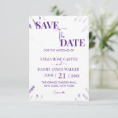 Elegant Lavender Floral Garden Wedding セーブザデート (スタンド正面)