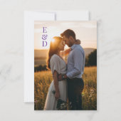 Elegant Lavender Floral Garden Wedding セーブザデート (裏面)