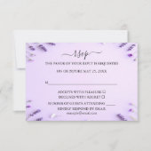 Elegant Lavender Floral Garden Wedding  出欠カード (正面)