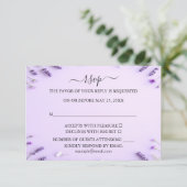 Elegant Lavender Floral Garden Wedding  出欠カード (スタンド正面)