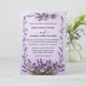 Elegant Lavender Floral Garden Wedding 招待状 (スタンド正面)
