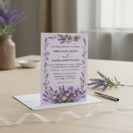 Elegant Lavender Floral Garden Wedding 招待状