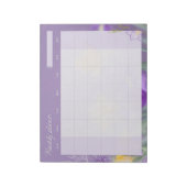 Elegant Lavender Floral Monthly Planner ノートパッド (回転)