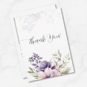 Elegant Lavender Floral Photo Wedding Thank You サンキューカード