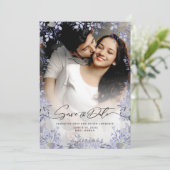 Elegant Lavender Floral Save the Date Card セーブザデート (スタンド正面)