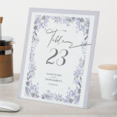 Elegant Lavender Floral Table Card 台座サイン (インサイチュ)