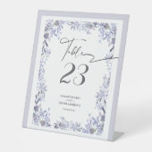 Elegant Lavender Floral Table Card 台座サイン (正面)
