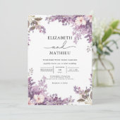Elegant Lavender Floral Wedding 招待状 (スタンド正面)