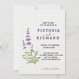 Elegant lavender floral wedding 招待状